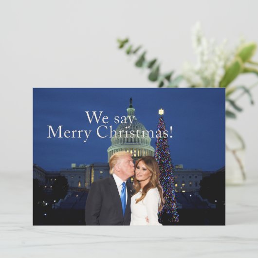 Cartes Pour Fêtes Annuelles Donald et Melania : On dit Joyeux Noël ! (Debout devant)