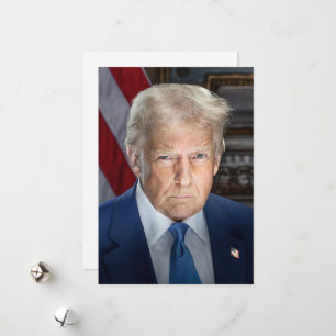 Cartes Pour Fêtes Annuelles Donald Trump 2025 Portrait du président américain