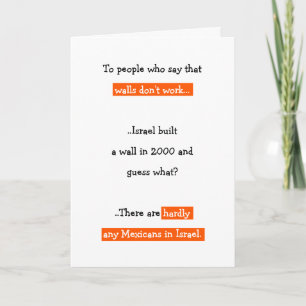 Cartes Pour Fêtes Annuelles Donald Trump Drôle Mur Plaisanter Citation Humour 