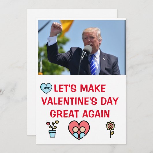 Cartes Pour Fêtes Annuelles donald trump valentines jour FUNNY Holiday Card (Devant / Derrière)