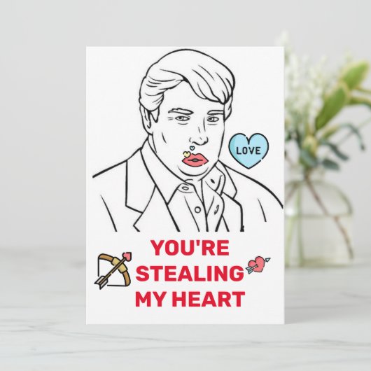 Cartes Pour Fêtes Annuelles donald trump valentines jour FUNNY Holiday Card (Debout devant)