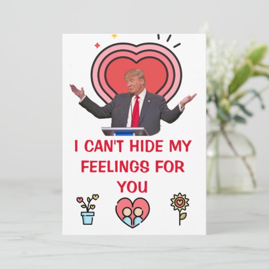 Cartes Pour Fêtes Annuelles donald trump valentines jour FUNNY Holiday Card (Debout devant)