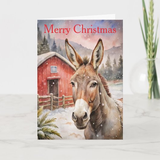 Cartes Pour Fêtes Annuelles Donkey at Christmas (Devant)