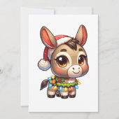 Cartes Pour Fêtes Annuelles Donkey Joyeux Noël Animaux d'hiver mignons ânes (Devant)