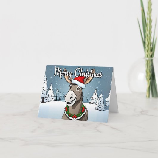 Cartes Pour Fêtes Annuelles Donkeys Joyeux Noël (Devant)