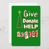 Cartes Pour Fêtes Annuelles donner, donner, aider, répéter (Devant / Derrière)