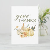 Cartes Pour Fêtes Annuelles Donner Merci Citrouille Aquarelle (Debout devant)