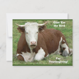 Cartes Pour Fêtes Annuelles Donnez-leur l'Oiseau pour Thanksgiving ! Vacances,