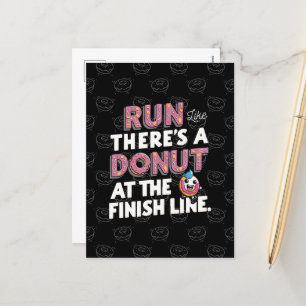 Cartes Pour Fêtes Annuelles Donut à la ligne finale Funny Fitness Motivation
