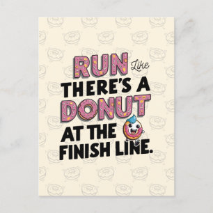 Cartes Pour Fêtes Annuelles Donut à la ligne finale Funny Fitness Motivation