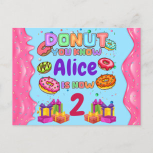 Cartes Pour Fêtes Annuelles Donut Personnalisé Couleur Parsemé Fête d'Annivers