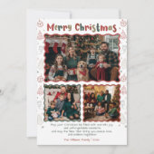 Cartes Pour Fêtes Annuelles Doodle à main Noël 3 photo Collage (Devant)