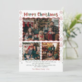 Cartes Pour Fêtes Annuelles Doodle à main Noël 3 photo Collage (Debout devant)