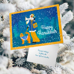 Cartes Pour Fêtes Annuelles Doodle Dog Art Nouveau Lady Personnalisé<br><div class="desc">Une femme élégante qui marche son chien Doodle à travers la ville pendant que la neige commence à tomber. Tous deux sont habillés de manteaux confortables. Elle porte un sac Hanoukka sur le bras et un Dreidle dans la main. Une ville Art déco en sommeil dans l'arrière - plan. Personnalisez...</div>