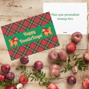 Cartes Pour Fêtes Annuelles Doodle doré jaune chien personnalisé