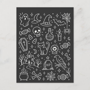 Cartes Pour Fêtes Annuelles Doodle Halloween en retour