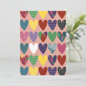 Cartes Pour Fêtes Annuelles Doodle Heart Harmony Abstrait (Debout devant)
