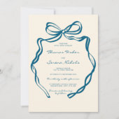 Cartes Pour Fêtes Annuelles Doodle main tiré Wavy Bow Mariage Whimsical (Devant)