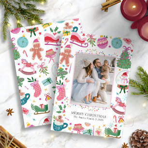 Cartes Pour Fêtes Annuelles Doodles Fantaisistes Mignons de Noël