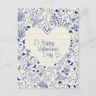 Cartes Pour Fêtes Annuelles Doodles Heureuses Saintes-Valentin !