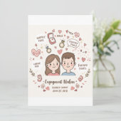 Cartes Pour Fêtes Annuelles Doodof Love : Fiançailles personnalisé (Debout devant)