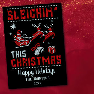 Cartes Pour Fêtes Annuelles Dormir ce Noël Père Noël & Sleigh Noël