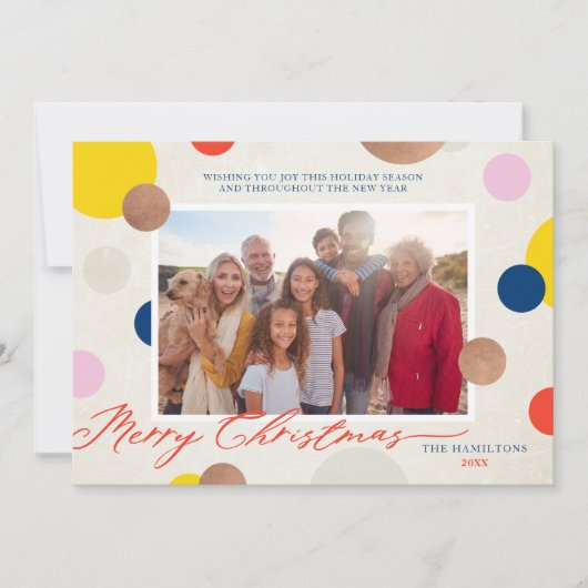 Cartes Pour Fêtes Annuelles Dottie Joyeux Noël Famille Photo (Devant)