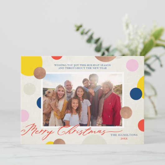 Cartes Pour Fêtes Annuelles Dottie Joyeux Noël Famille Photo (Debout devant)