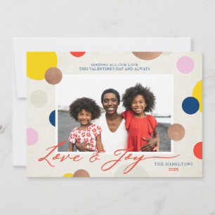 Cartes Pour Fêtes Annuelles Dottie Love and Joy Family Photo Saint Valentin