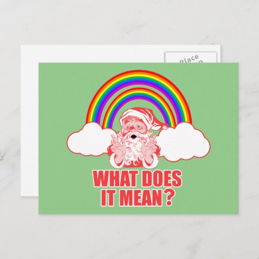 Cartes Pour Fêtes Annuelles Double arc-en-ciel Santa Claus (Devant / Derrière)