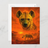 Cartes Pour Fêtes Annuelles Double exposition Portrait d'African Hyena (Devant / Derrière)