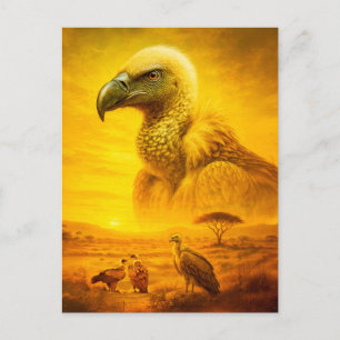 Cartes Pour Fêtes Annuelles Double exposition Portrait du Vautour d'Afrique