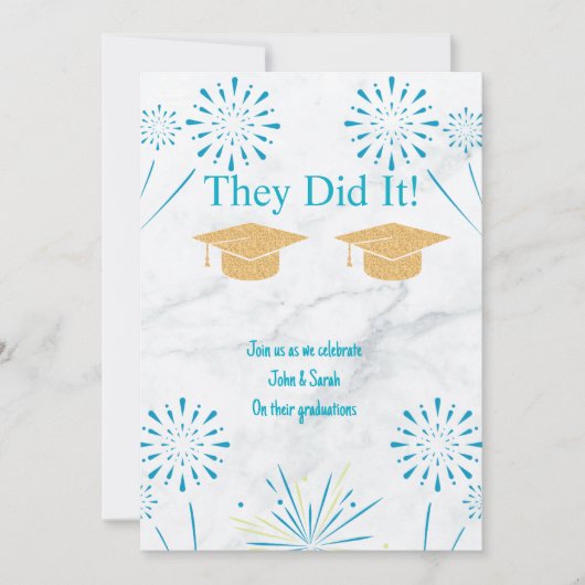 Cartes Pour Fêtes Annuelles Double Graduation Party Sparklers (Devant)