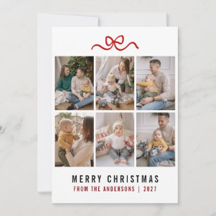 Cartes Pour Fêtes Annuelles Douce Arc Joyeux Noël 6 Grille de Photos Famille