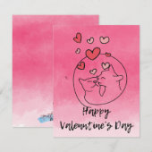 Cartes Pour Fêtes Annuelles Douce fête de la Saint-Valentin pour chat (Devant / Derrière)