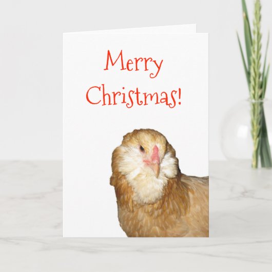 Cartes Pour Fêtes Annuelles Douce poule Ameraucana rousse de Noël ! (Devant)