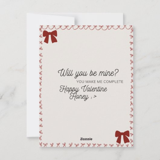 Cartes Pour Fêtes Annuelles Douce Saint-Valentin (Dos)