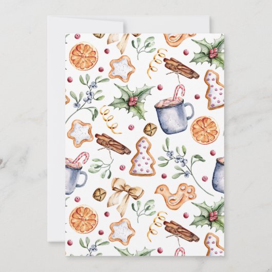 Cartes Pour Fêtes Annuelles Douceurs de Noël à l'aquarelle (Dos)