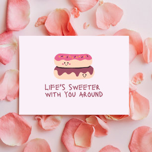 Cartes Pour Fêtes Annuelles Doughnut Duo - Une Saint-Valentin sucrée