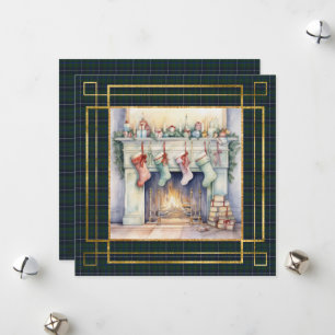 Cartes Pour Fêtes Annuelles Douglas Moderne Tartan de Noël écossais
