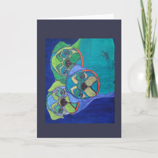 Cartes Pour Fêtes Annuelles Douillettement en tant que 3 carlins