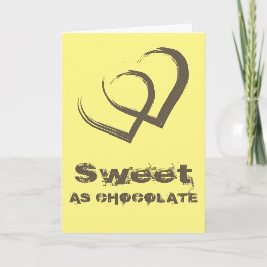 Cartes Pour Fêtes Annuelles Doux comme coeur chocolat Jaune Saint Valentin (Devant)