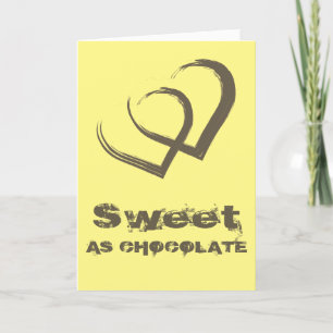 Cartes Pour Fêtes Annuelles Doux comme coeur chocolat Jaune Saint Valentin