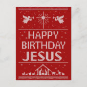 Cartes Pour Fêtes Annuelles Doux de Noël moche Design Joyeux anniversaire Jésu (Devant)