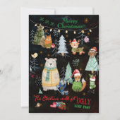 Cartes Pour Fêtes Annuelles Doux moche mignon Animaux nordiques (Devant)