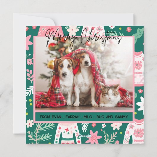 Cartes Pour Fêtes Annuelles Doux moche mignon Premier Noël Marié (Dos)