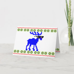Cartes Pour Fêtes Annuelles Doux moche (Traitez Avec) Reindeer