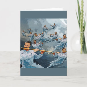 Cartes Pour Fêtes Annuelles Douze jours de Noël - tuyauterie d'onze joueurs de