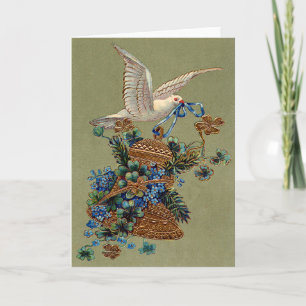 Cartes Pour Fêtes Annuelles Dove Forget Me Not Trèfle à Quatre Feuilles Bell E