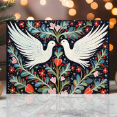 Cartes Pour Fêtes Annuelles Doves d'art populaire et Noël floral
